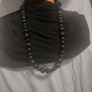 Handmade Wooden bead necklace 29"